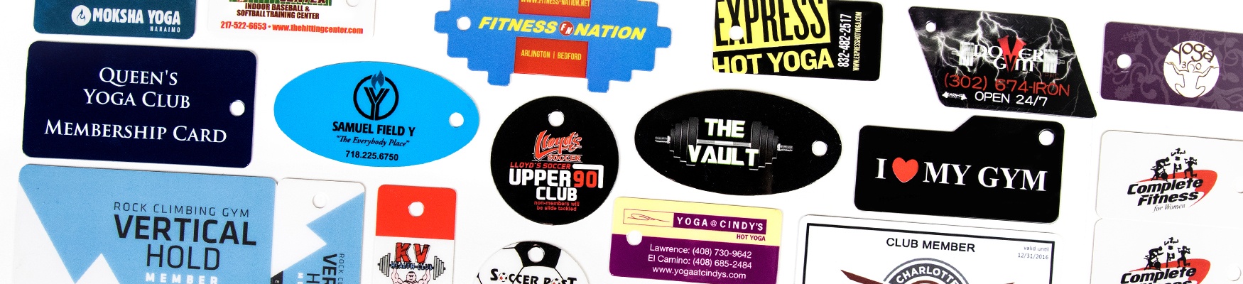 Fitness Center Membership Card and  Key Tags