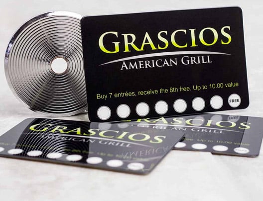 Example of rewards punch cards