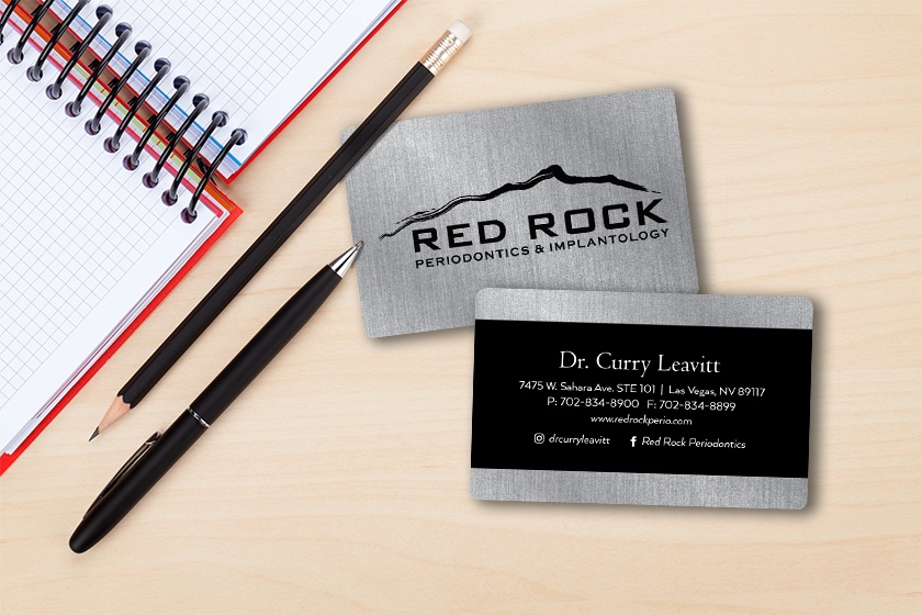 Achieve the look of metal with plastic business cards