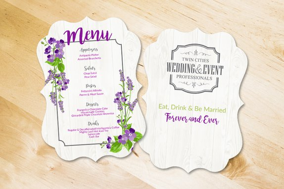 Wedding Menu for Wedding & Event Professionals