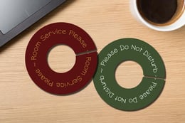 Custom door hangers in a custom shape - circle