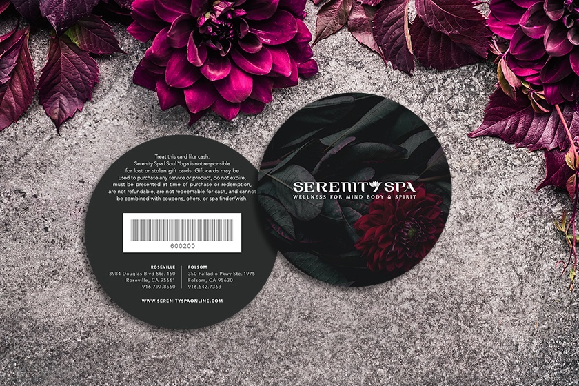 Circle gift cards for a spa
