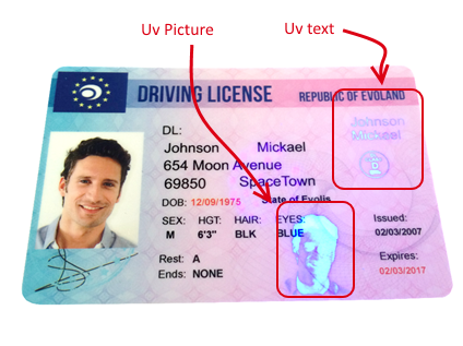 UV Watermark on a Driver's Licence