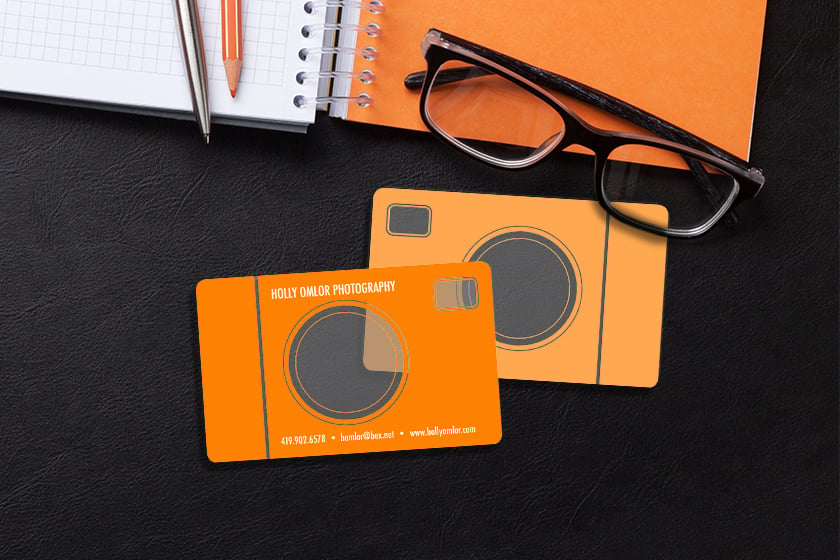 Clear Plastic Photography Business Cards for Holly Omlor Photography