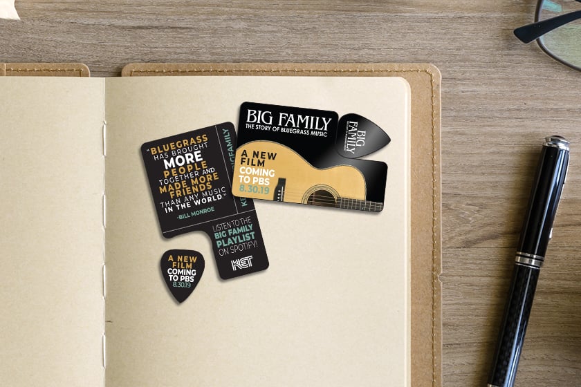 pop out guitar pick custom shape card