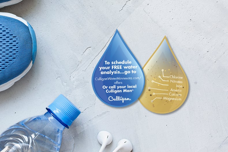 Water drop shaped Culligan business cards