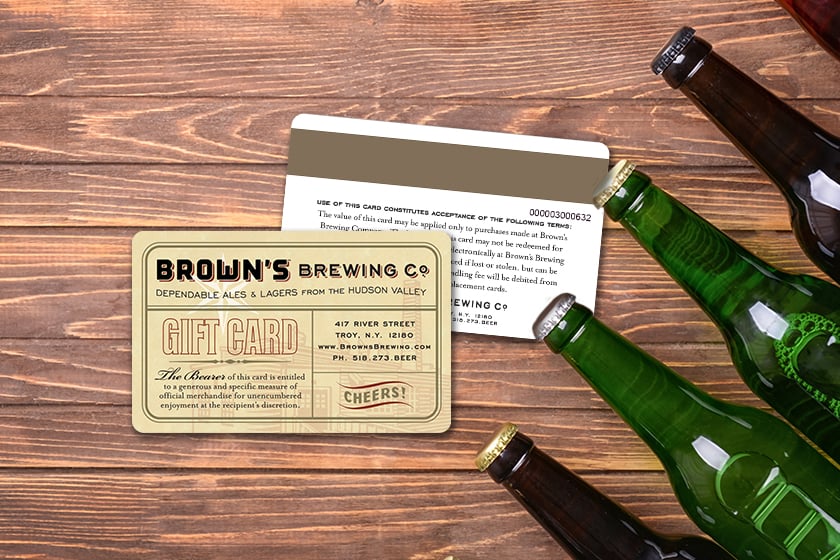 Amazing gift card design for a brewery