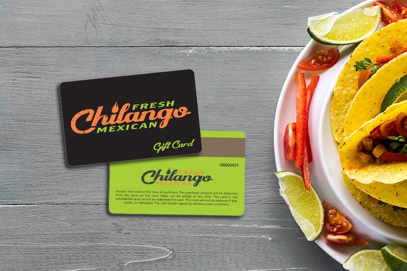 Restaurant gift cards with a magnetic stripe