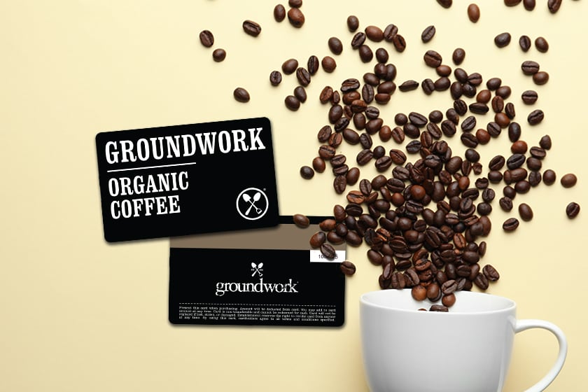 Plastic gift cards for a coffee shop