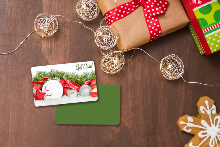 Custom gift cards with a writable ornament