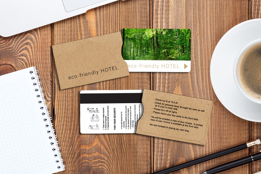 Custom kraft paper hotel key card sleeves