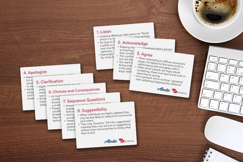 Airline Safety Card for Flight Training & Flight Attendant Training