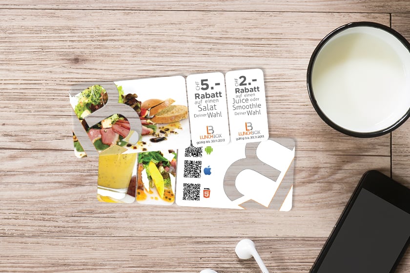 card with two breakaway keytags