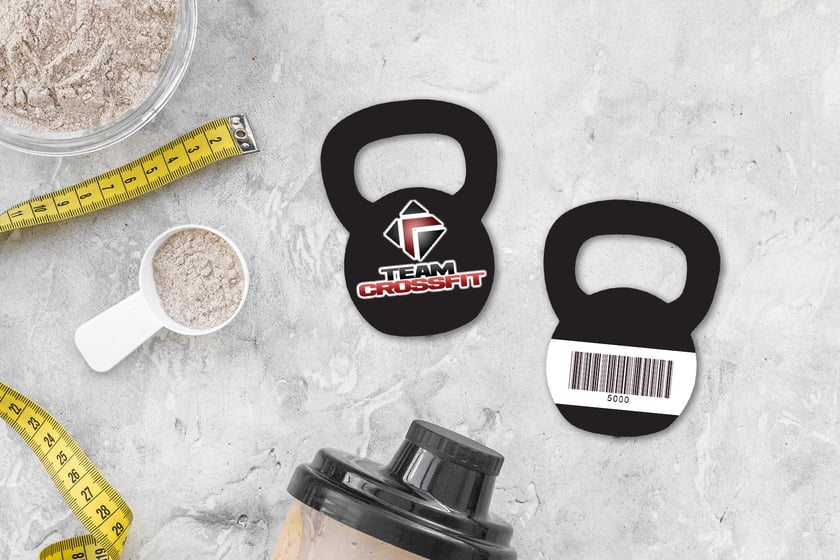 Dumbbell Shaped Gym Membership Card for Team Crossfit