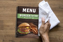 Custom menus easy to sanitize and disinfect