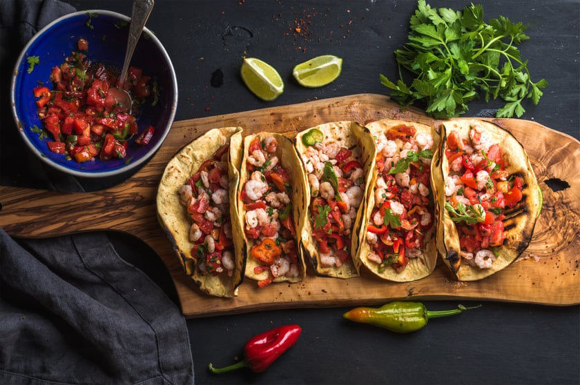 Tacos from a Mexican restaurant