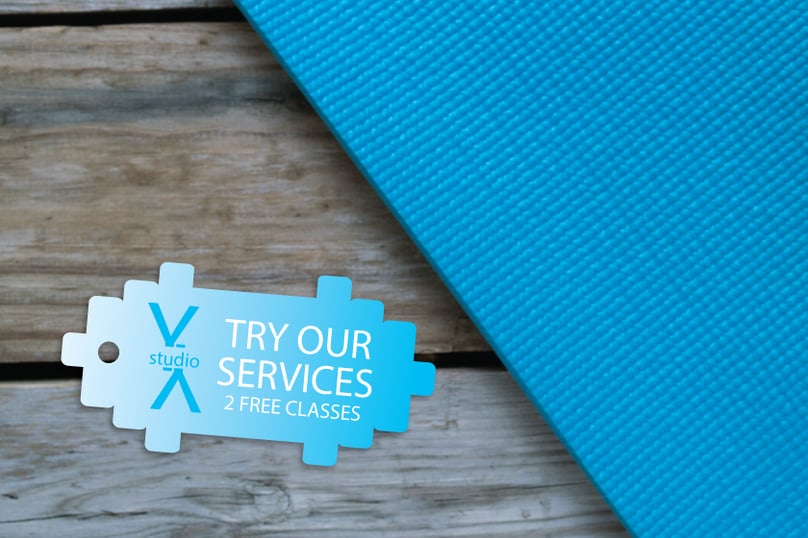 Promo key tags that let customers try gym classes for free