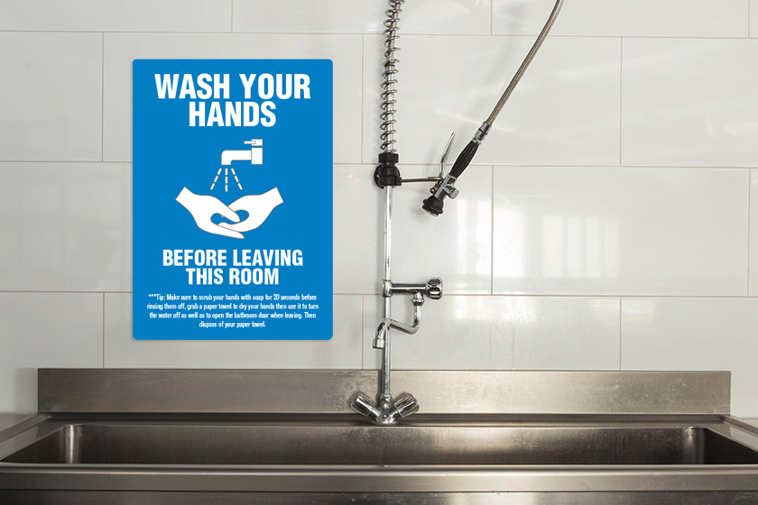Handwashing signs for a restaurant