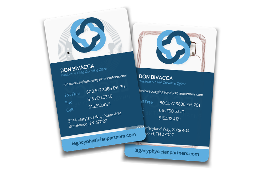 Clear business cards with NFC technology