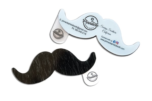 Clear Die Cut Mustache Business Cards for Pinnacle Photo Boot