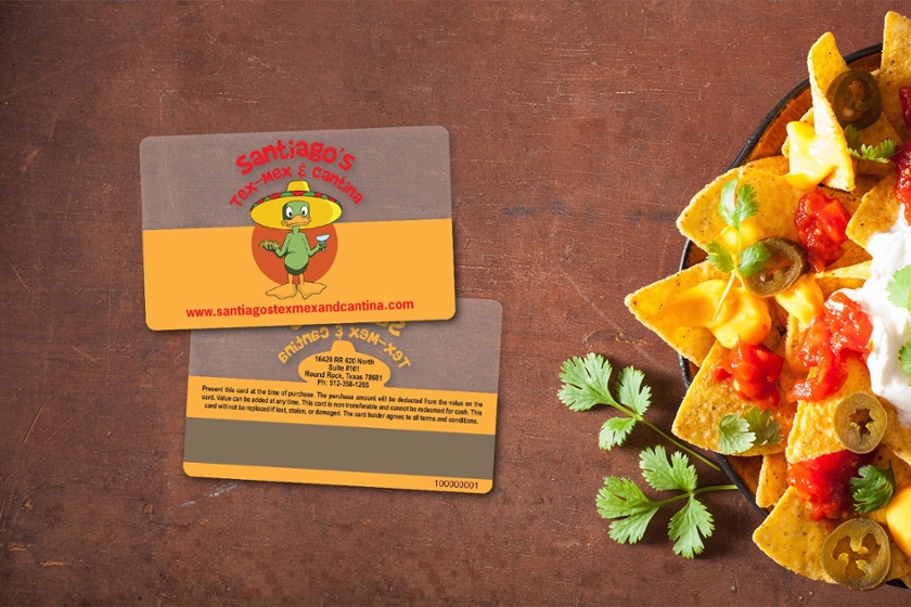 Gift-Card-Frosted-Mag-Stripe-Santiagos-Tex-Mex-HS093771-Sample-1