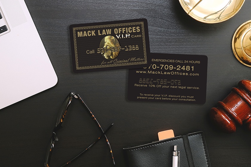 Discount - VIP Cards with embossed printing for a law office
