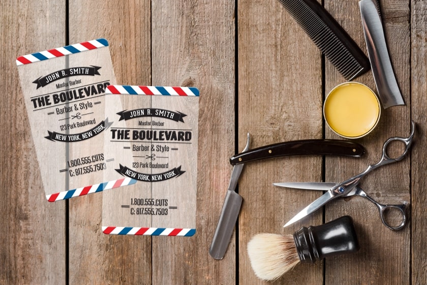 Custom barber business cards for The Boulevard Barber & Style