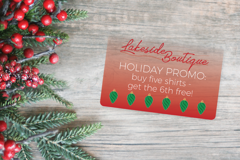 Custom punch cards for a retail business for the holidays