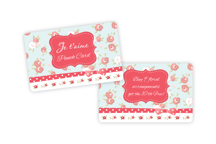 Punch cards for a florist