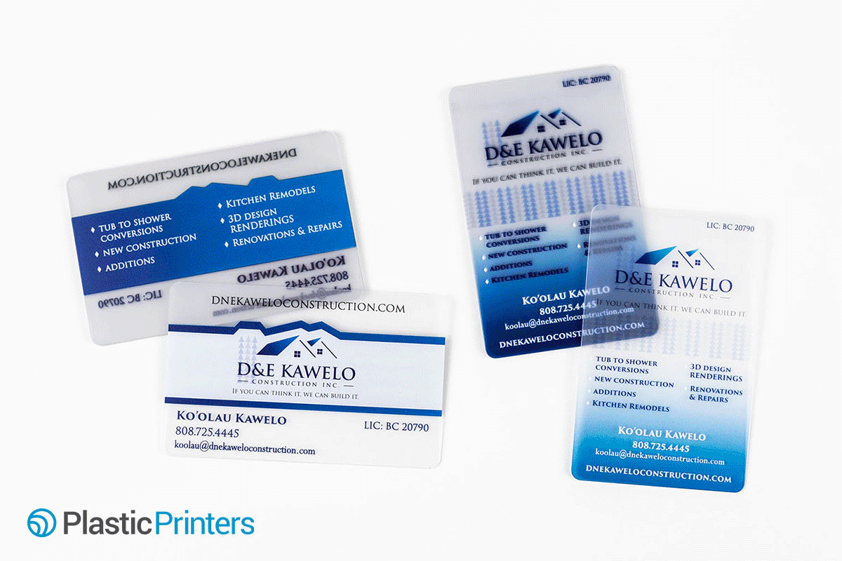 Fully Transparent Construction Business Cards