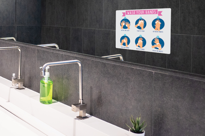 Custom signage like handwashing signs help you communicate with customers