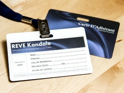 ID Badge with a Writable Finish and Photo Identification