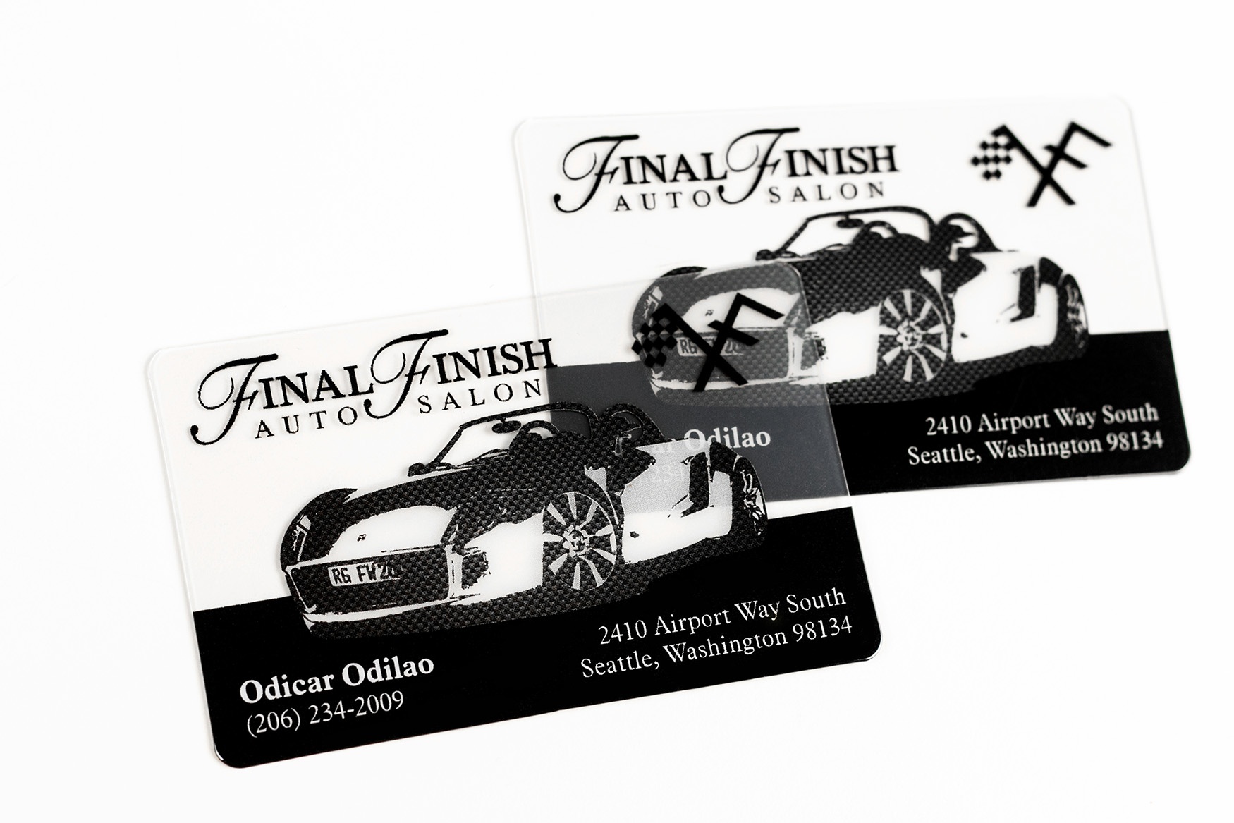 Final Finish Auto Salon Clear Business Cards