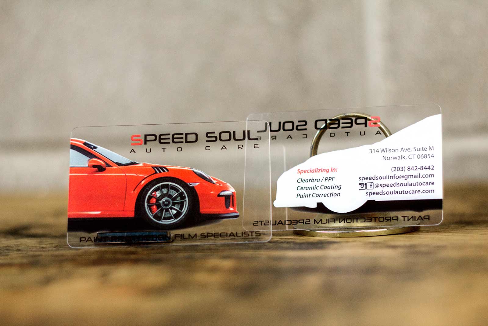Speed Soul Auto Care Clear Plastic Cards