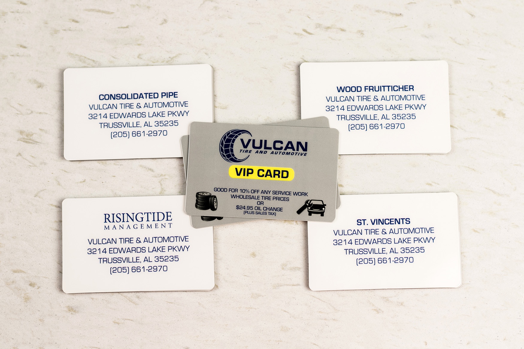 Vulcan Tire and Automotive VIP Cards