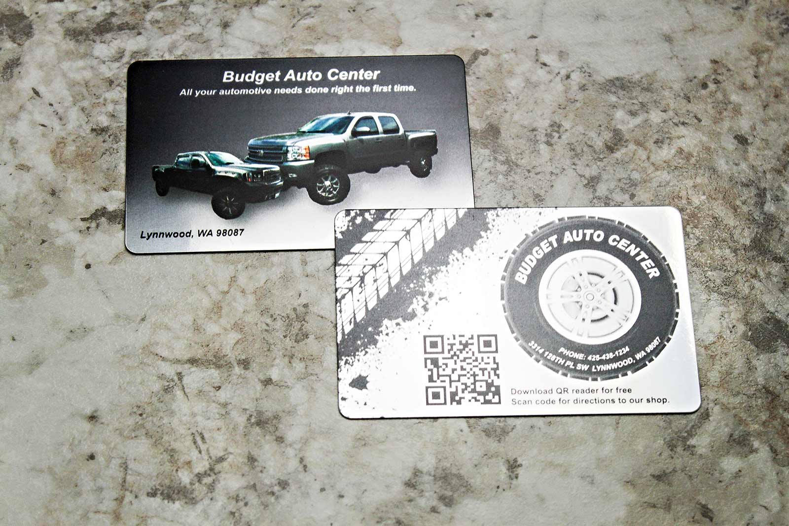Budget Auto Center Platinum Business Cards