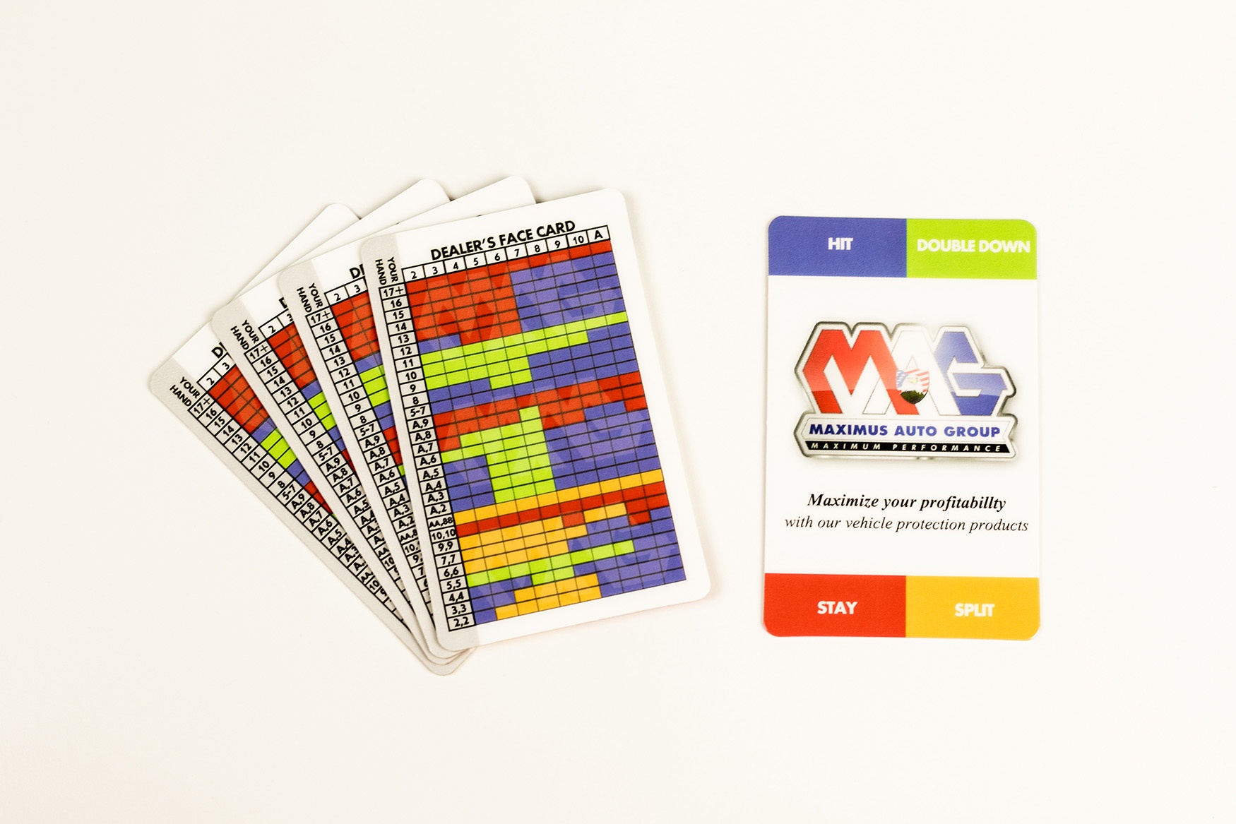 Maximus Auto Group Blackjack Reference Card
