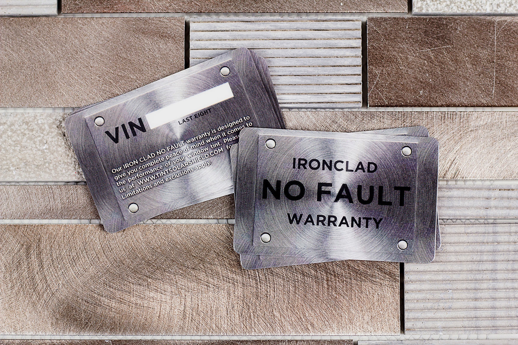 Ironclad No Fault Warranty Brushed Metal Cards
