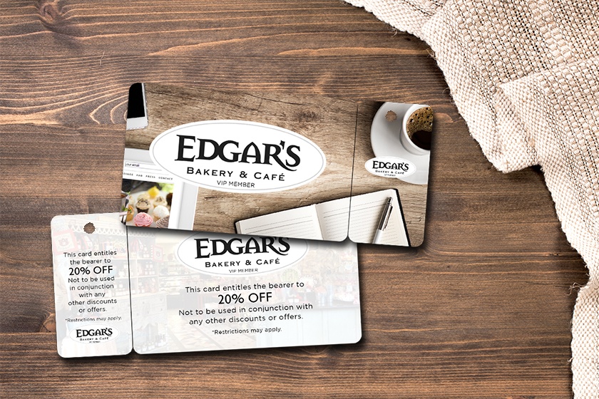 Edgar's Bakery and Cafe VIP Combo Cards