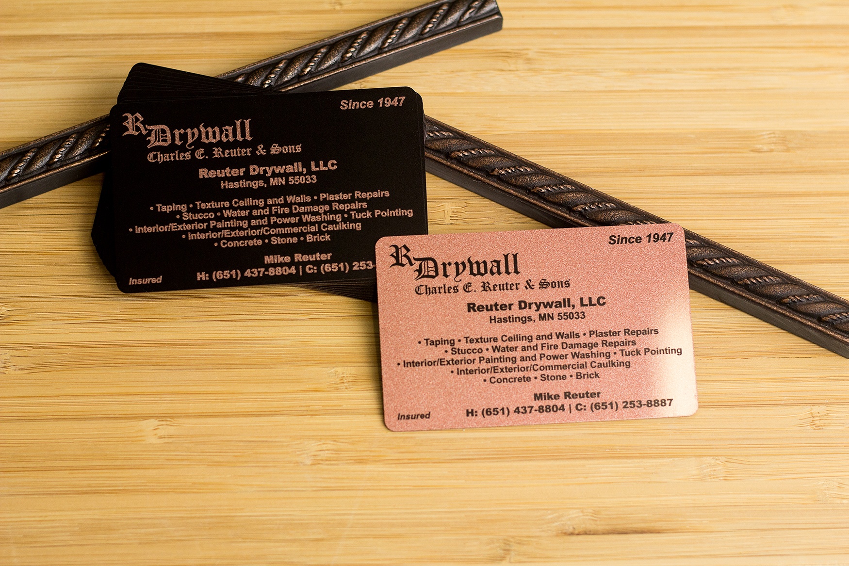 Reuter Drywall Business Cards
