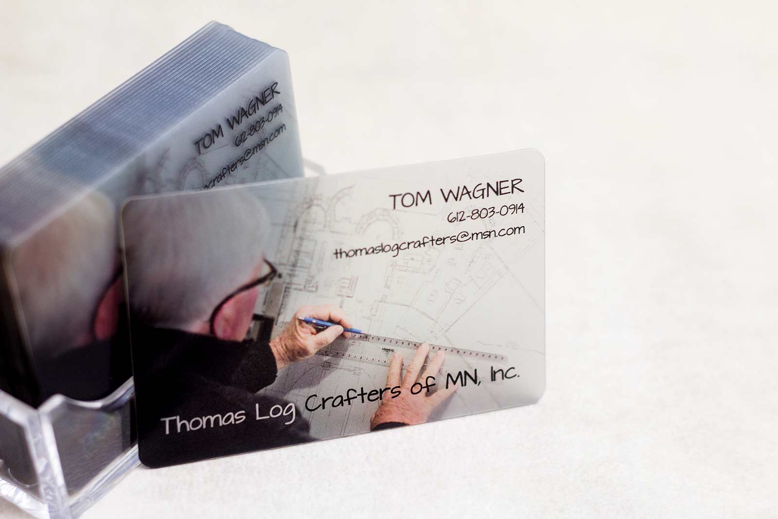 Thomas Log Crafters of MN Business Cards