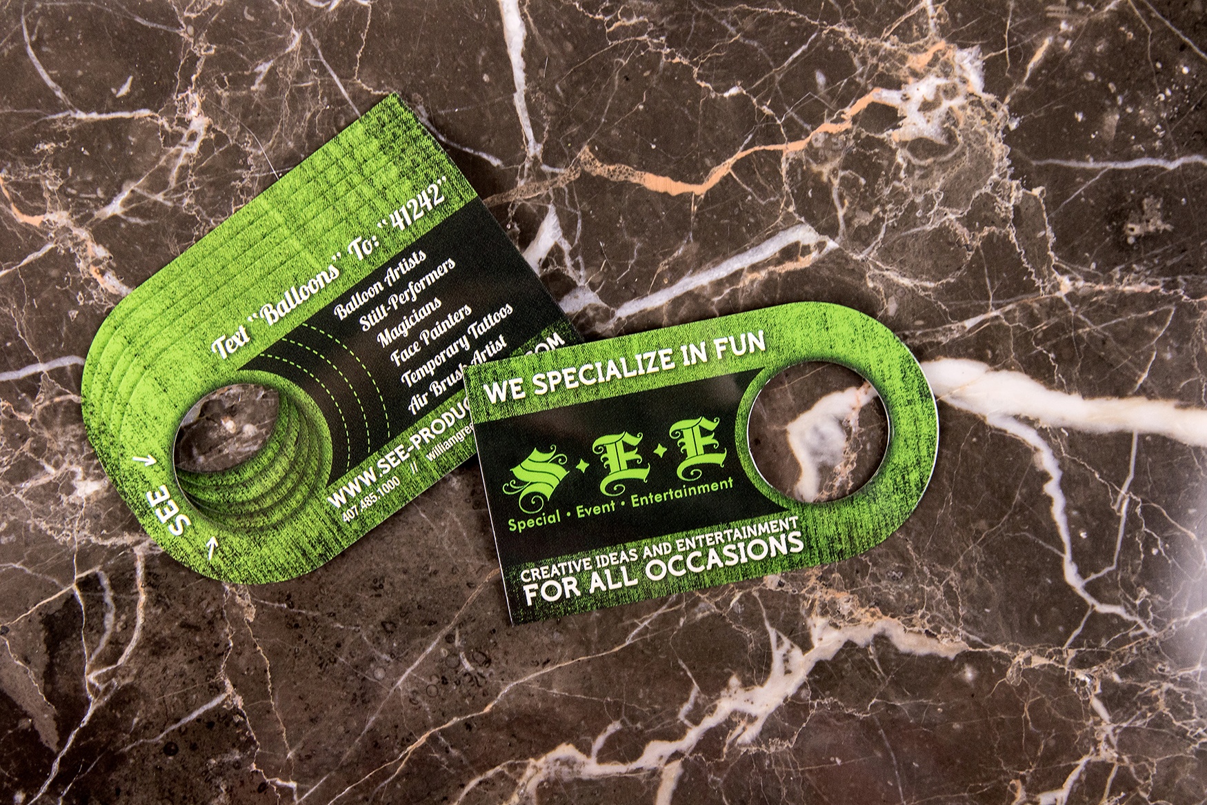 Special Event Entertainment Business Cards