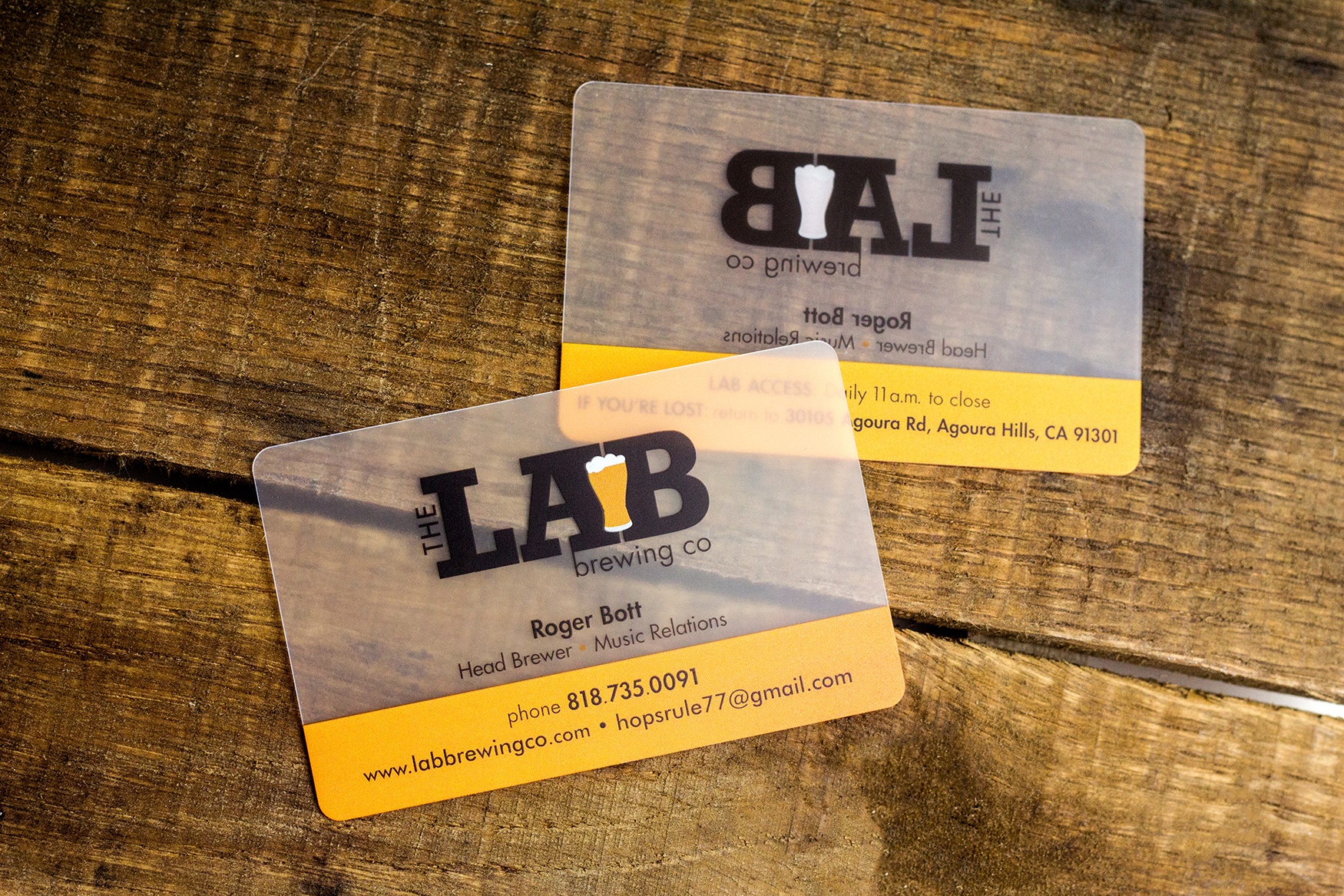 The Lab Brewing Company Business Cards