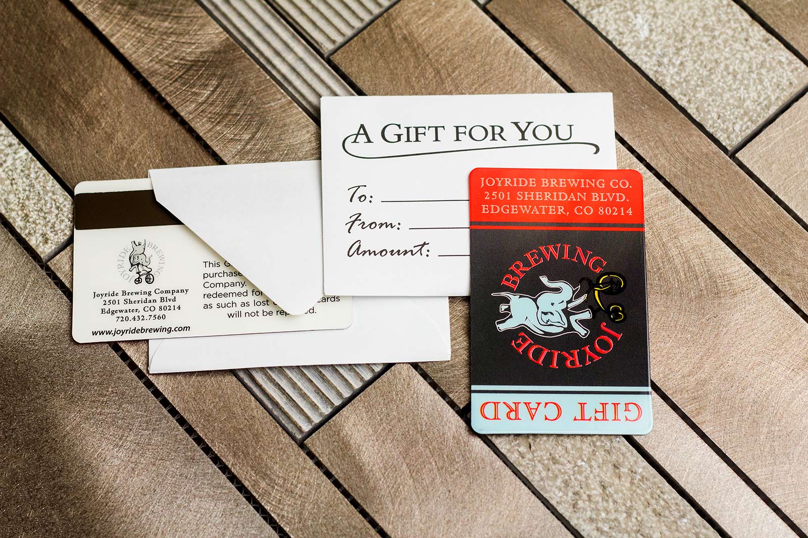 Joyride Brewing Gift Card and Envelope