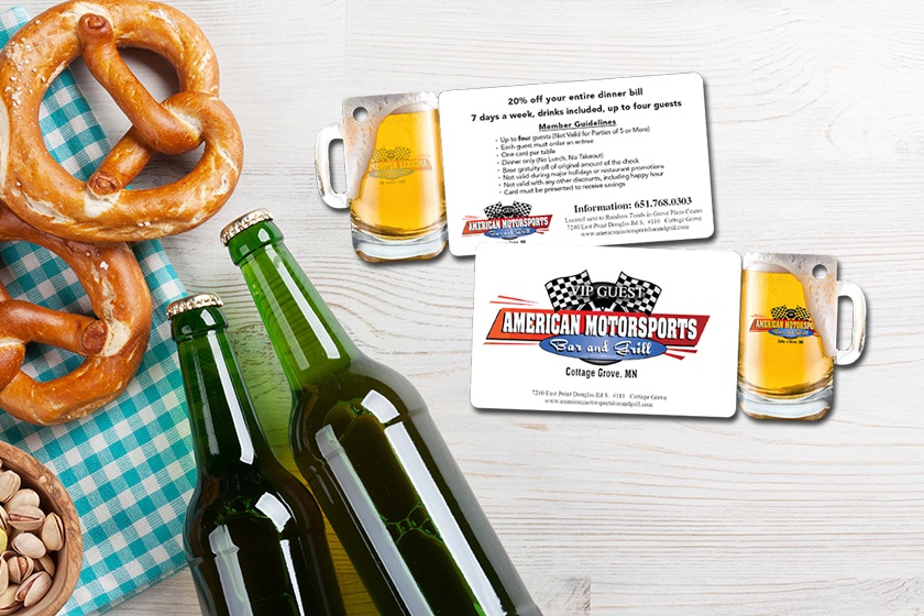 American Motorsports Bar and Grill Membership Combo Card