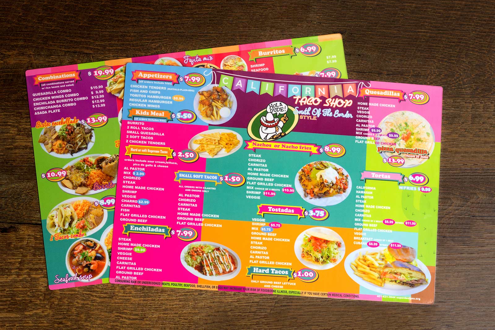 California Taco Shop Menu