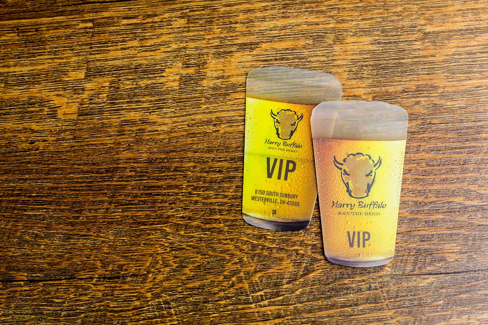 Harry Buffalo Pint Glass VIP Cards