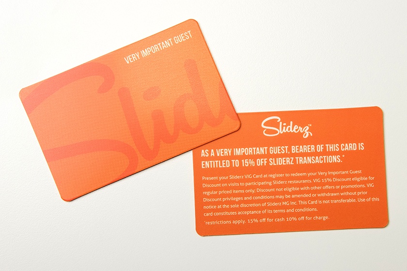 Sliderz VIP Cards