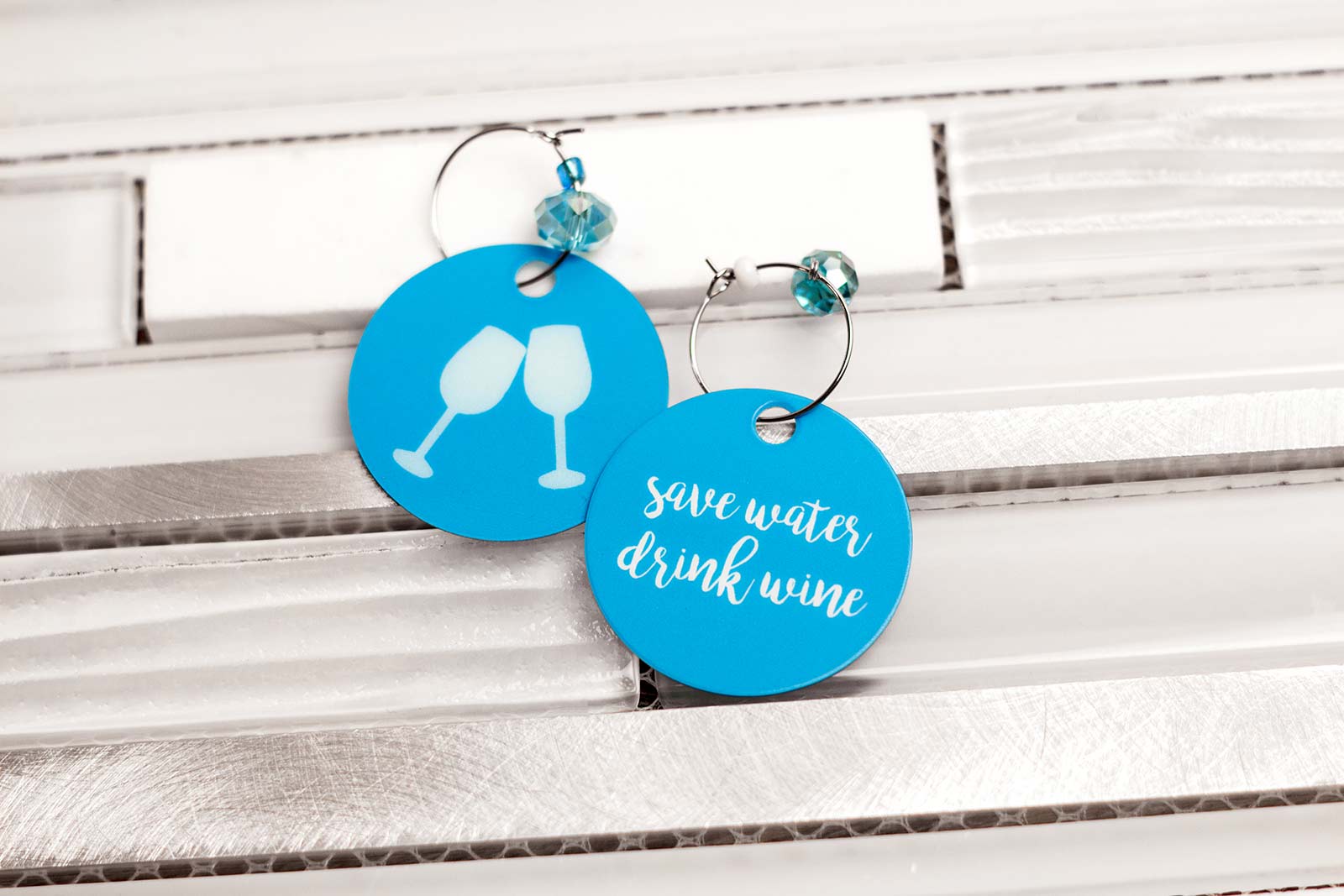 Save Water Drink Wine Charm
