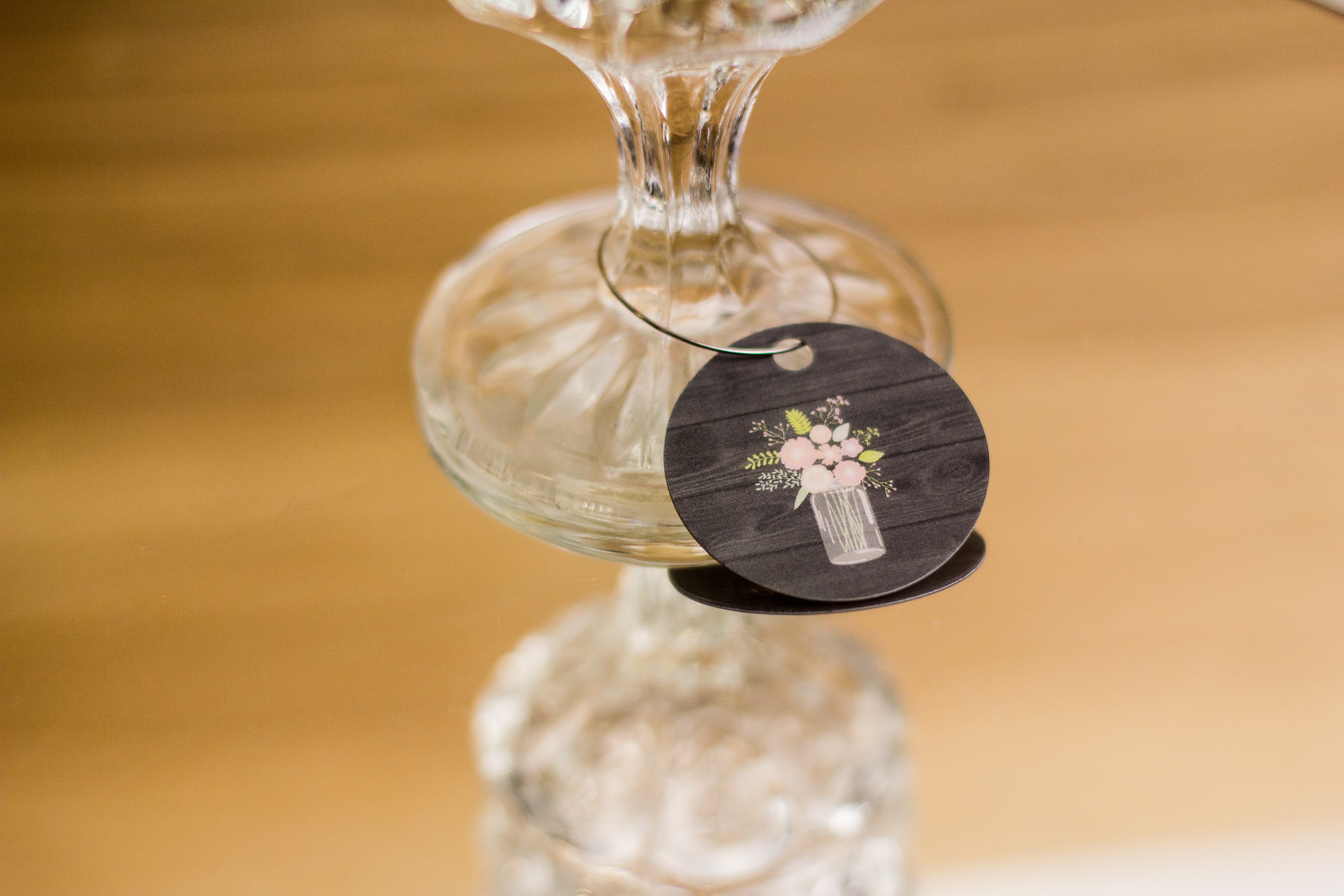 Mason Jar with Flowers Wine Charm